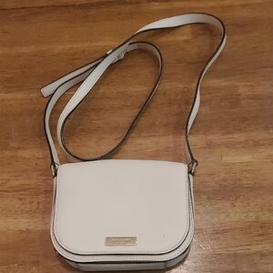 Kate Spade Cream Saddle Crossbody Bag with Flap Closure